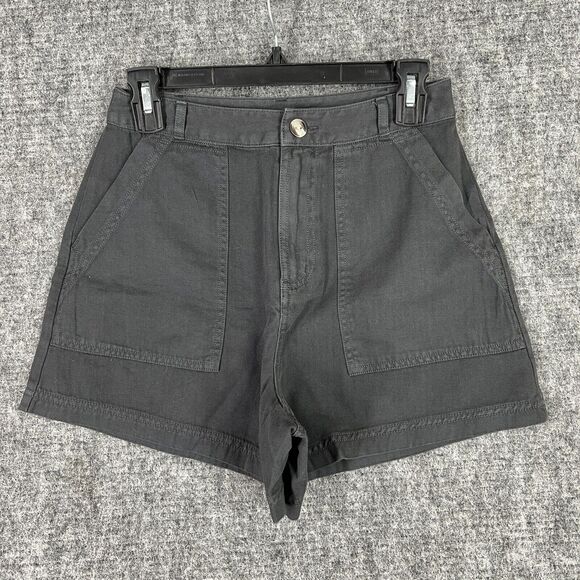 Universal Thread Shorts Womens 2 Black High Waist Chino 4" Inseam Casual Minimal - Picture 1 of 9